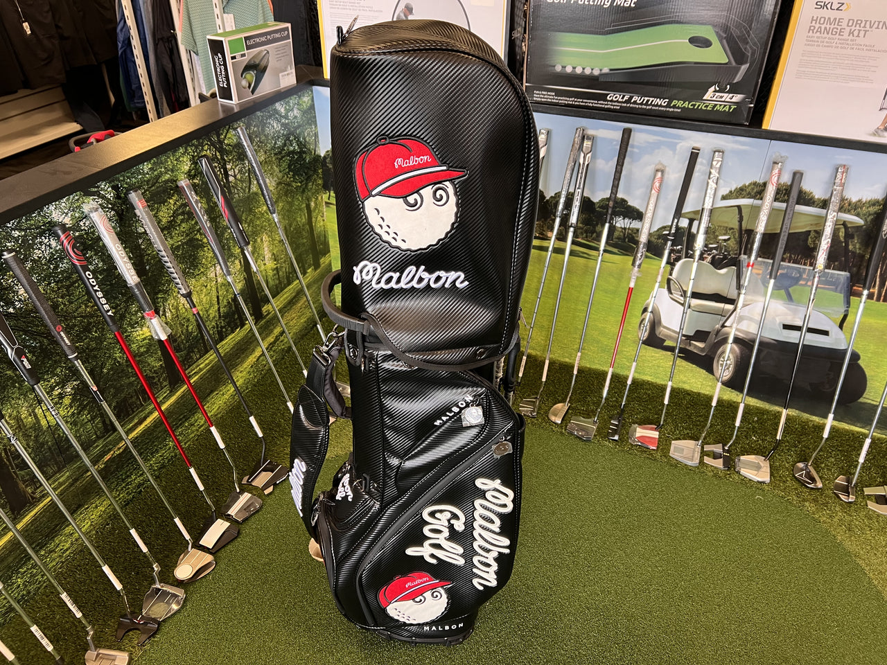 *New* Malbon Black Leather 5-Way Stand Bag