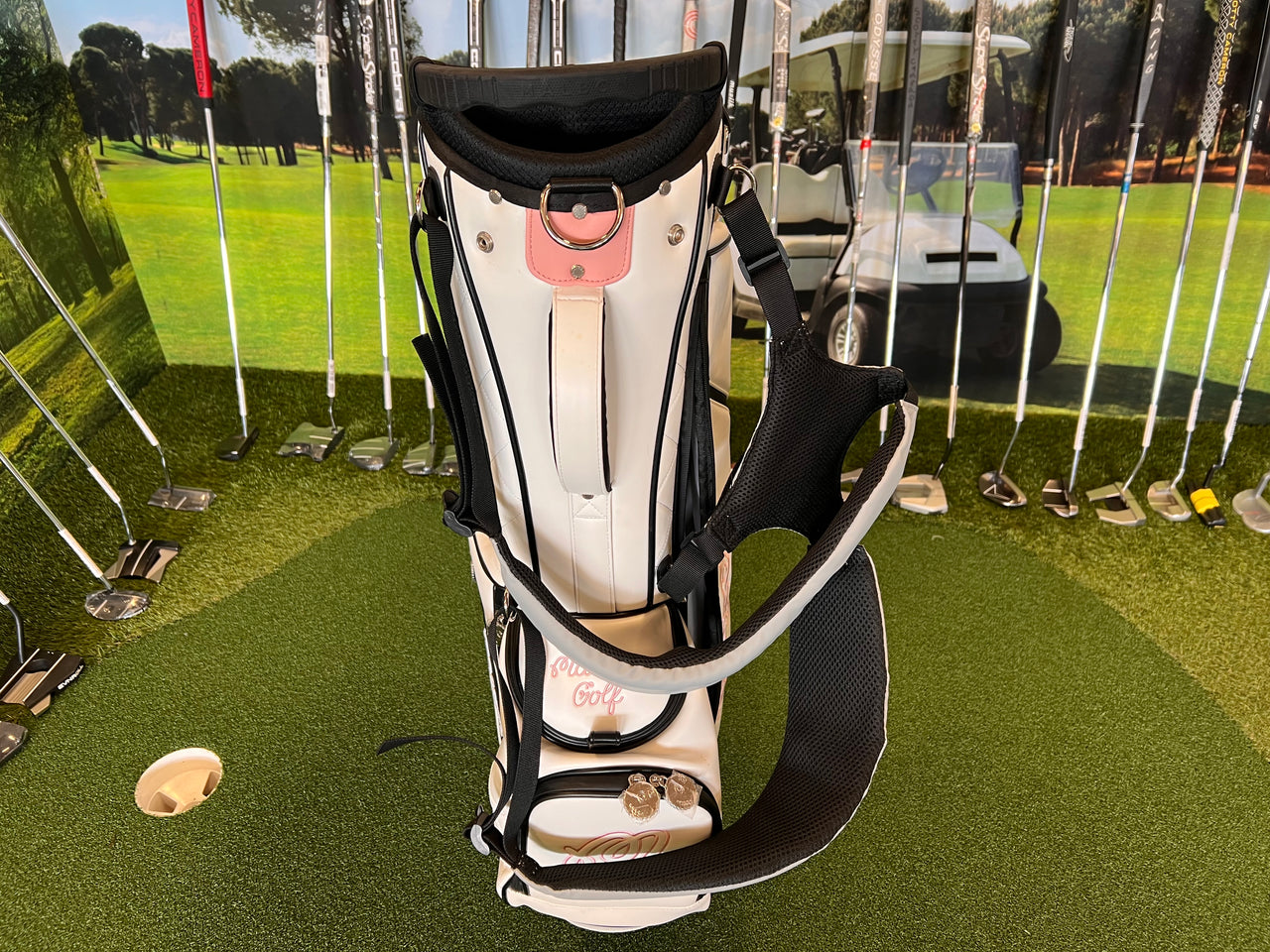 *New* Malbon Leather White 5-Way Stand Bag