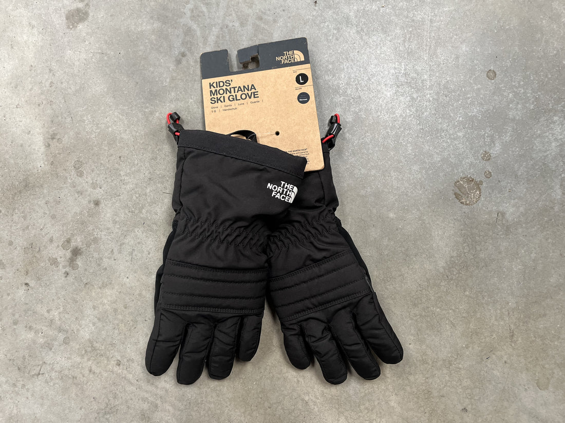 *New* The North Face Kid's Black Montana Ski Gloves Size- Large