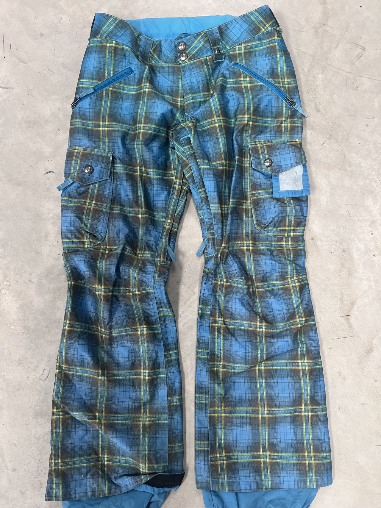 Burton Size Small Tartan Blue Snow Pants *Excellent Condition*