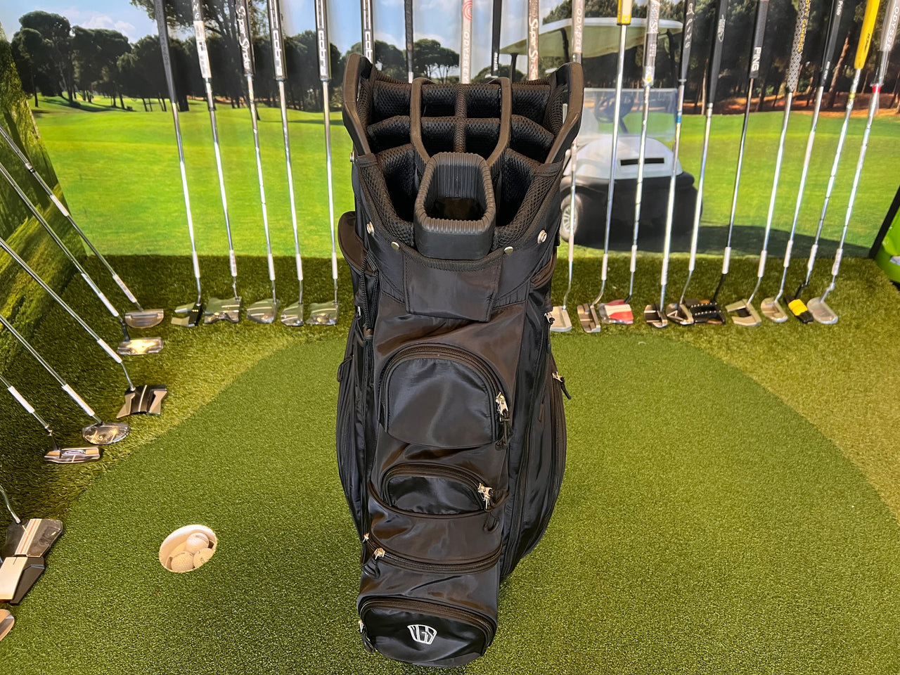 *New* Customised Black 14-Way Cart Bag 'Madeleine Green Shop'