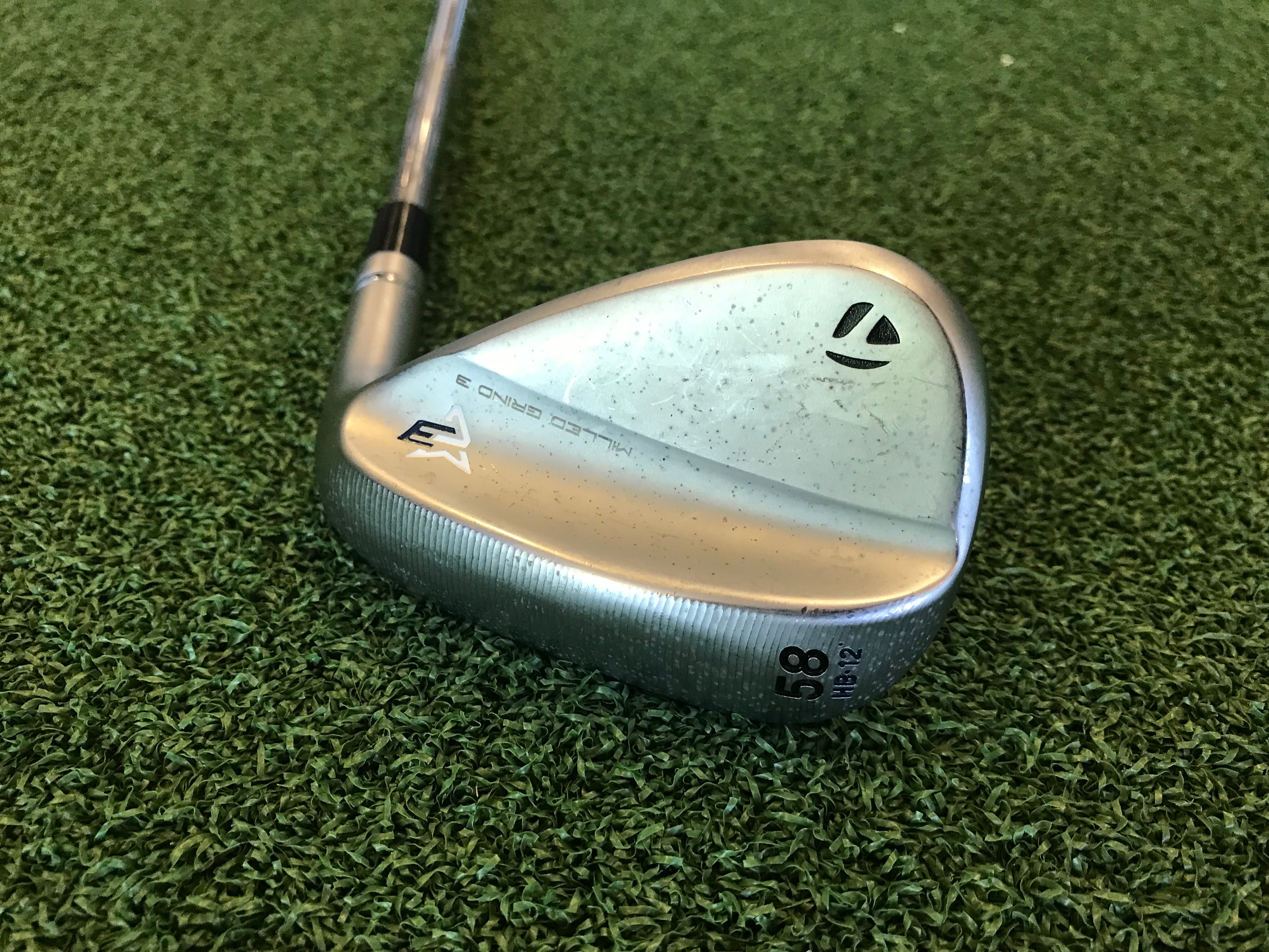 TaylorMade Milled Grind MG3 58° Wedge Bounce- 12° Dexterity- R/H Flex- Stiff Condition- 7.5 Shaft- Dynamic Gold S200 Grip- Golf Pride