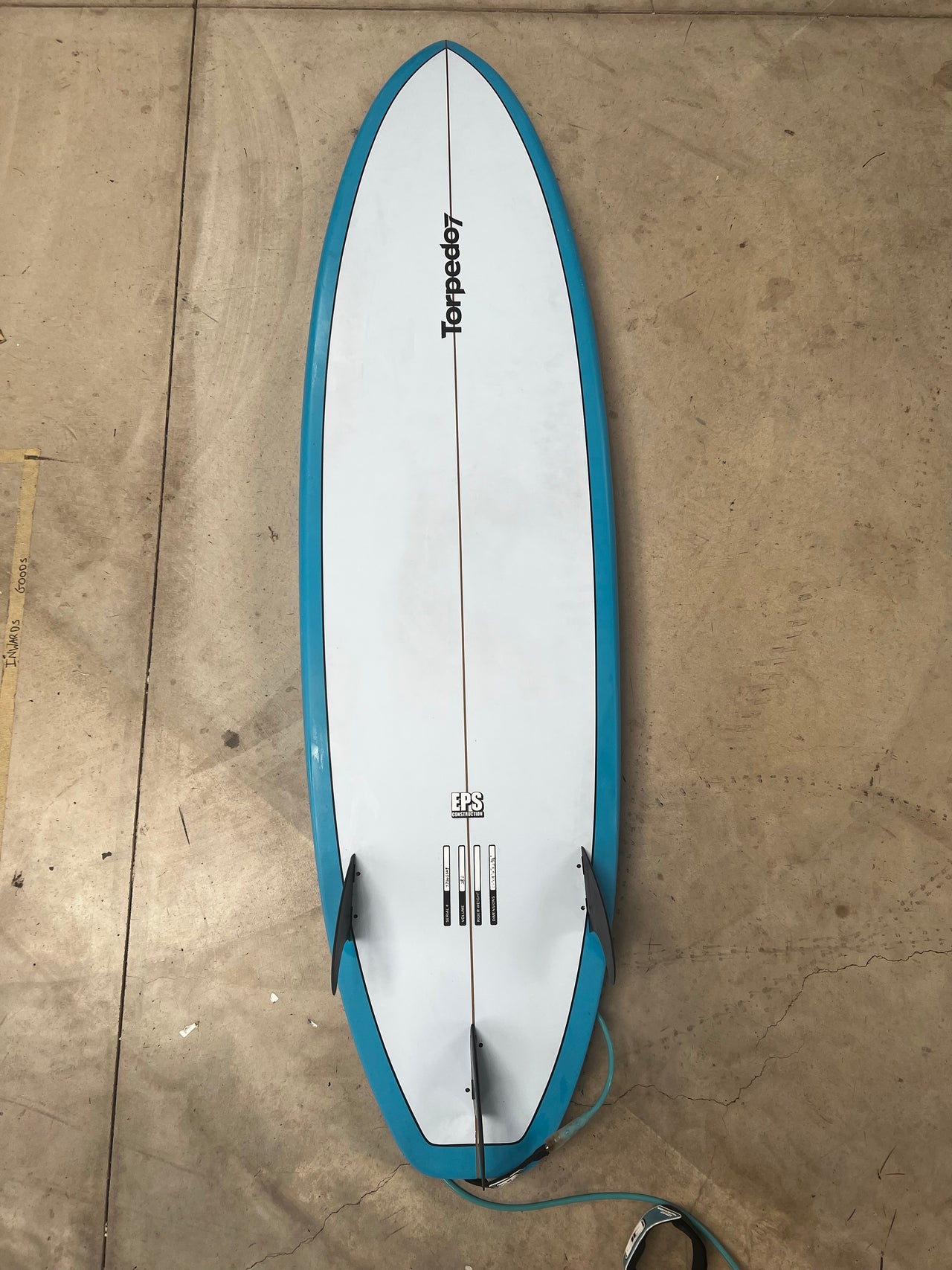 Torpedo 7 6" Shortboard With Fins and Leash