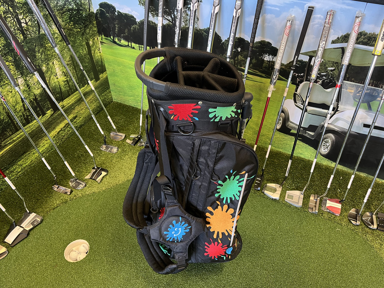 *New* Multi Colour Splat 5-Way Stand Bag