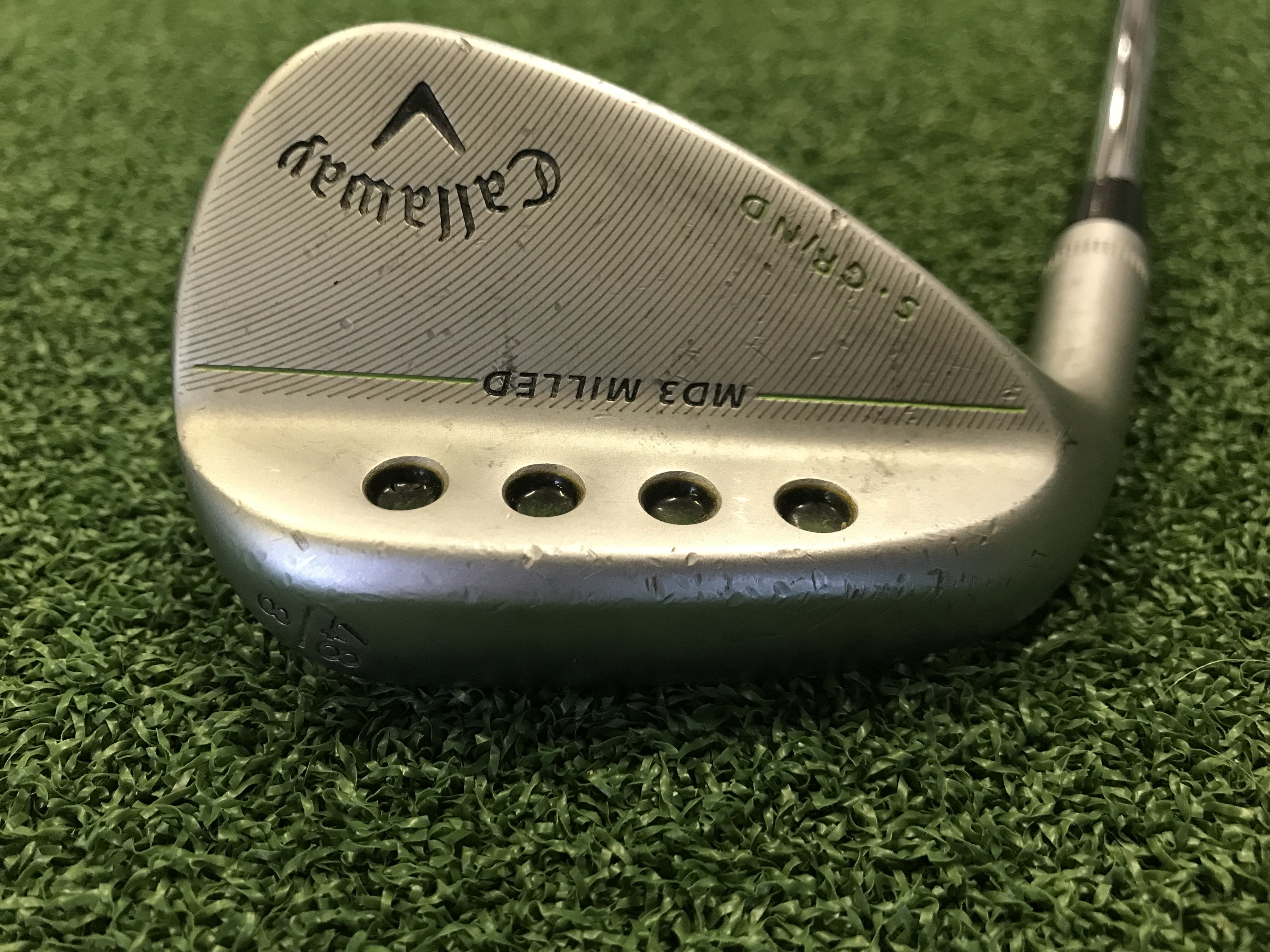 Callaway MD3 Milled 48° Left Handed Wedge Bounce- 8° Dexterity- L/H Flex- Stiff Condition- 7 Shaft- Steel Grip- Lamkin UTx