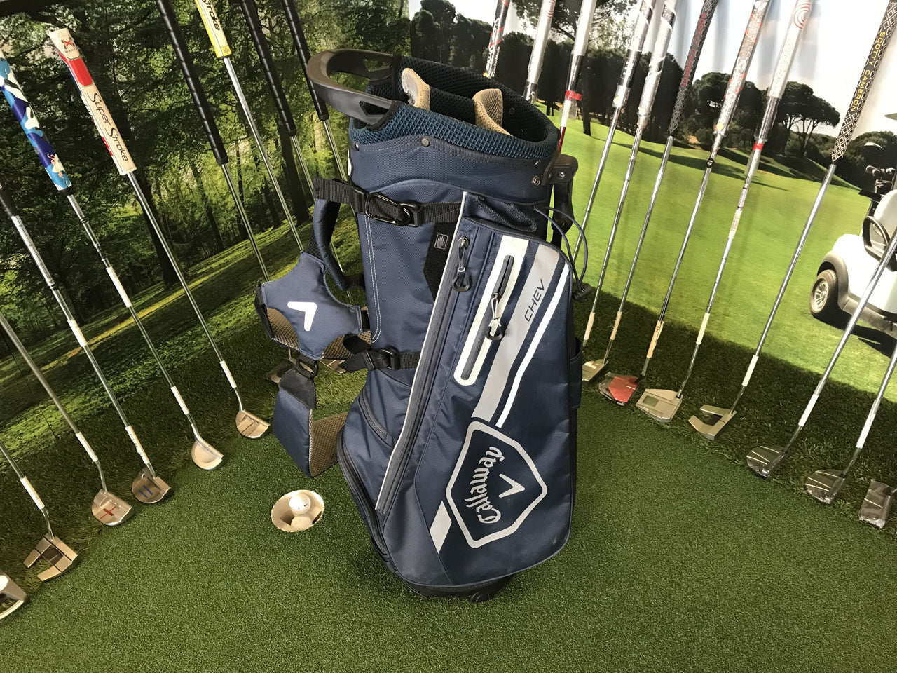 Callaway Chev Navy Blue/Grey 4-Way Stand Bag *Excellent Condition*