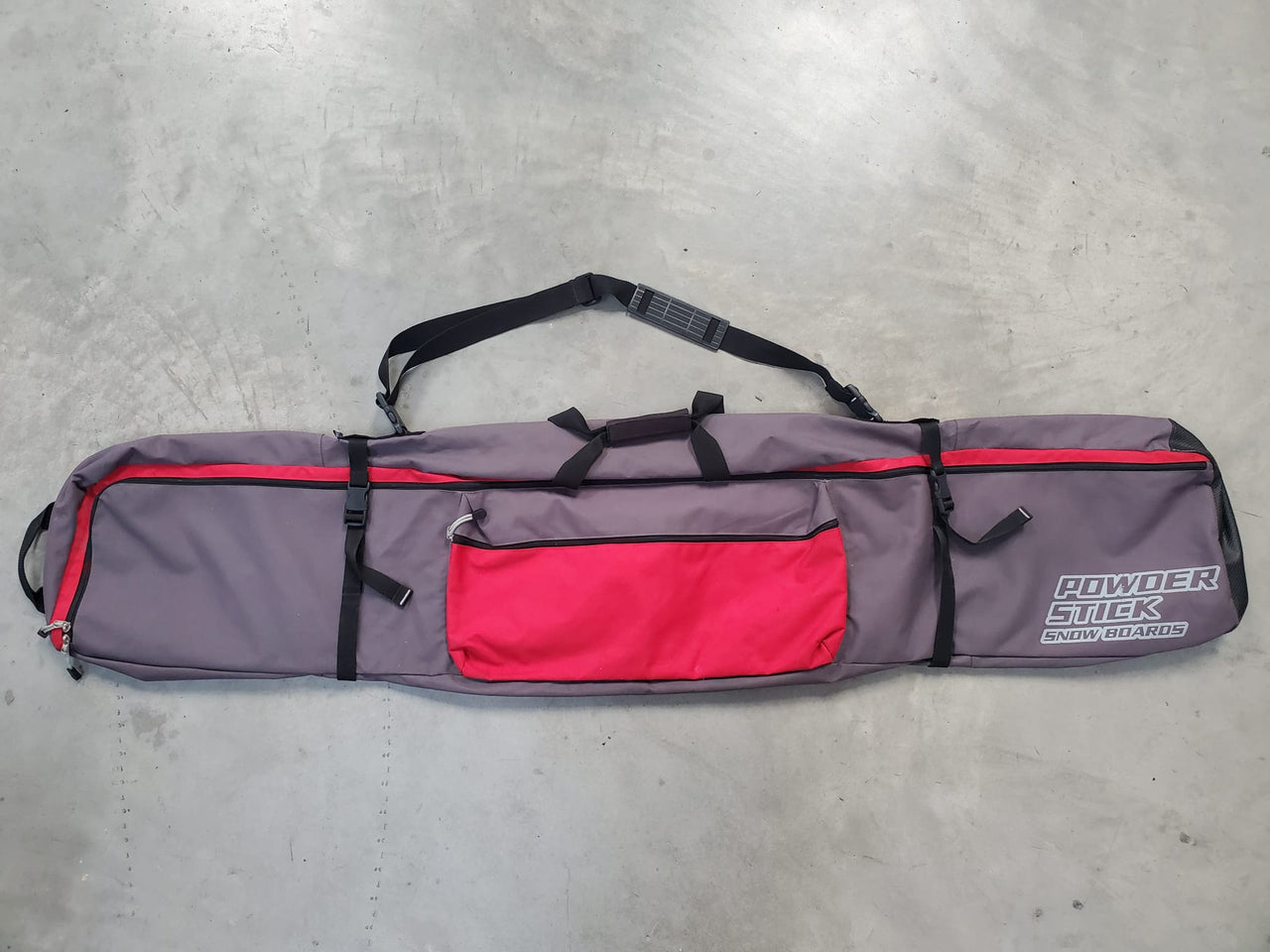 Powder Stick Grey/Red Snowboard Bag - 165cm