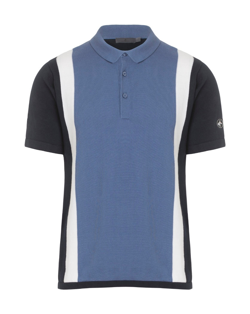 *New* Cross Sportswear Men's Bijou Blue Cali Retro Polo Shirt
