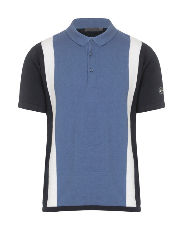 *New* Cross Sportswear Men's Bijou Blue Cali Retro Polo Shirt