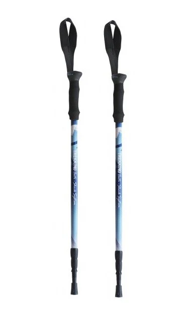 Mountain Adventure Trekking Poles (Pair) Fully-adjustable - Blue 65-135cm